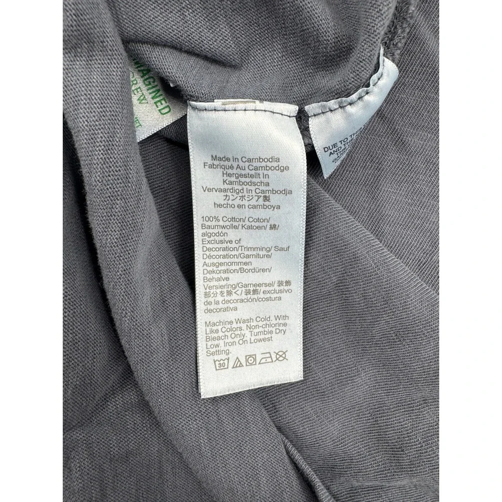 J.Crew Mens Large Gray Slub Cotton Garment-Dyed Long Sleeve Henley Shirt